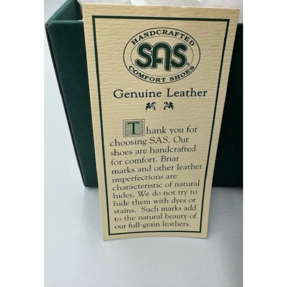 NWT SAS Womens Genuine Leather Weave Chestnut 8.5 NARROW Loafers - Picture 5 of 11